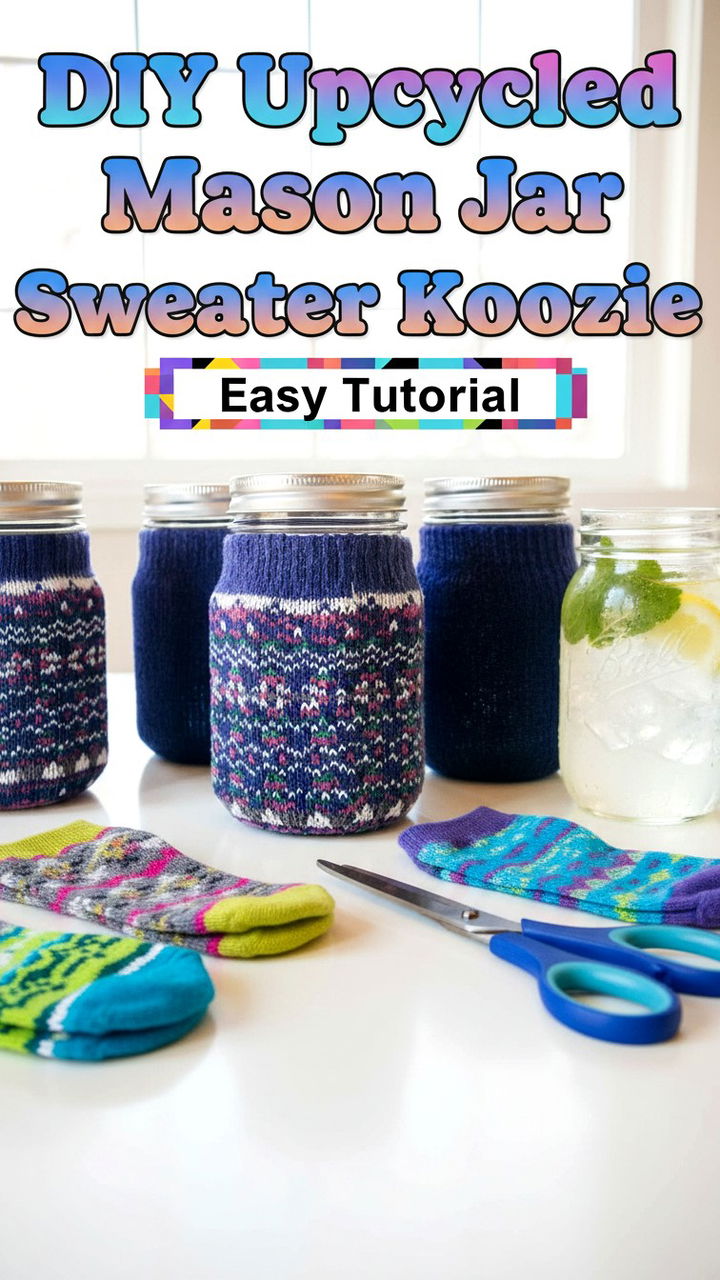DIY Upcycled Mason Jar Sweater Koozie