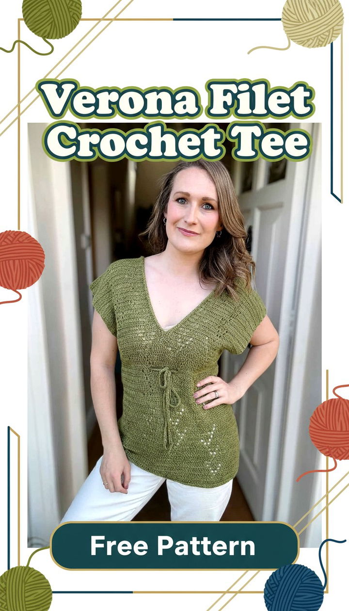 Effortless Style with the Verona Filet Crochet Tee