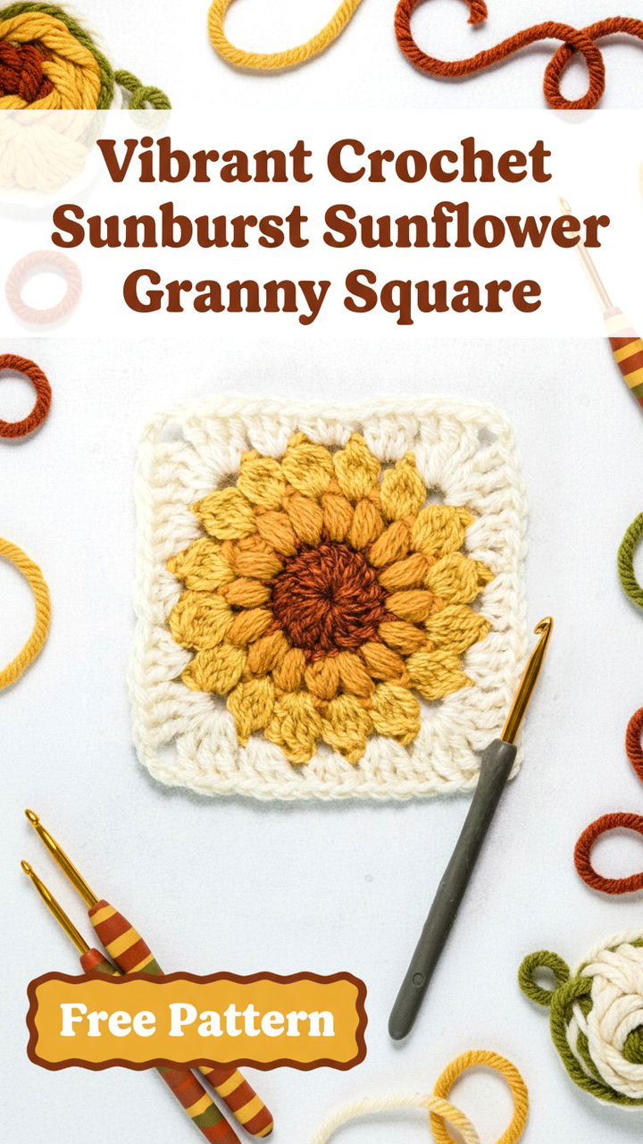Master the Vibrant Crochet Sunburst Granny Square