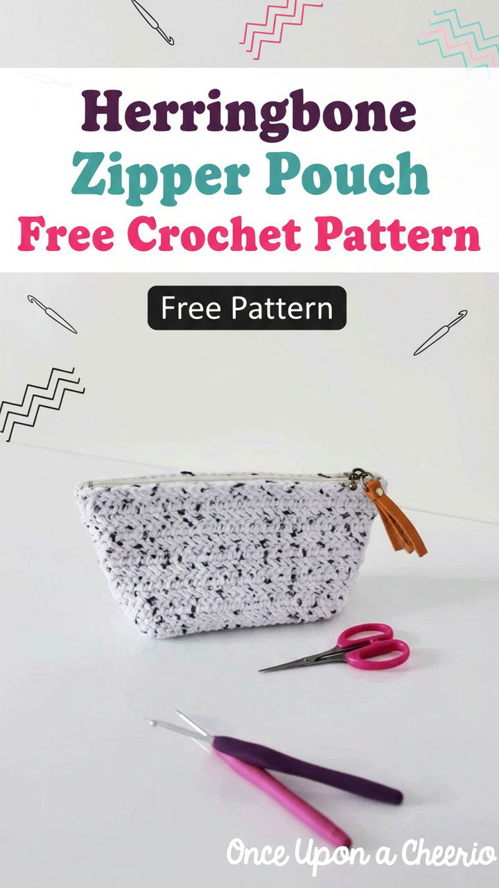 Modern Herringbone Zipper Pouch Crochet Pattern and Design Guide