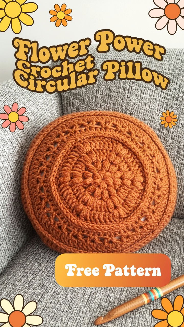 Bring Retro Vibes to Your Decor with the Flower Power Circular Pillow