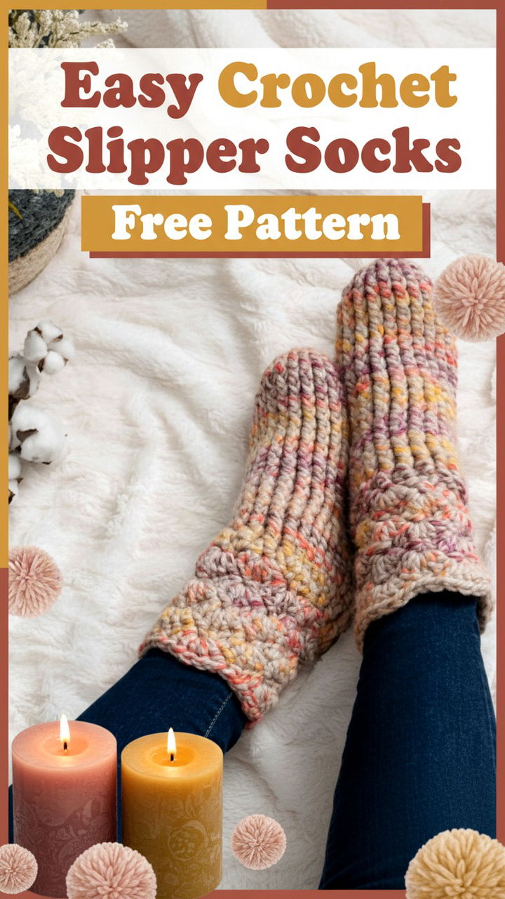 Easy Crochet Slipper Socks Pattern for Daily Comfort