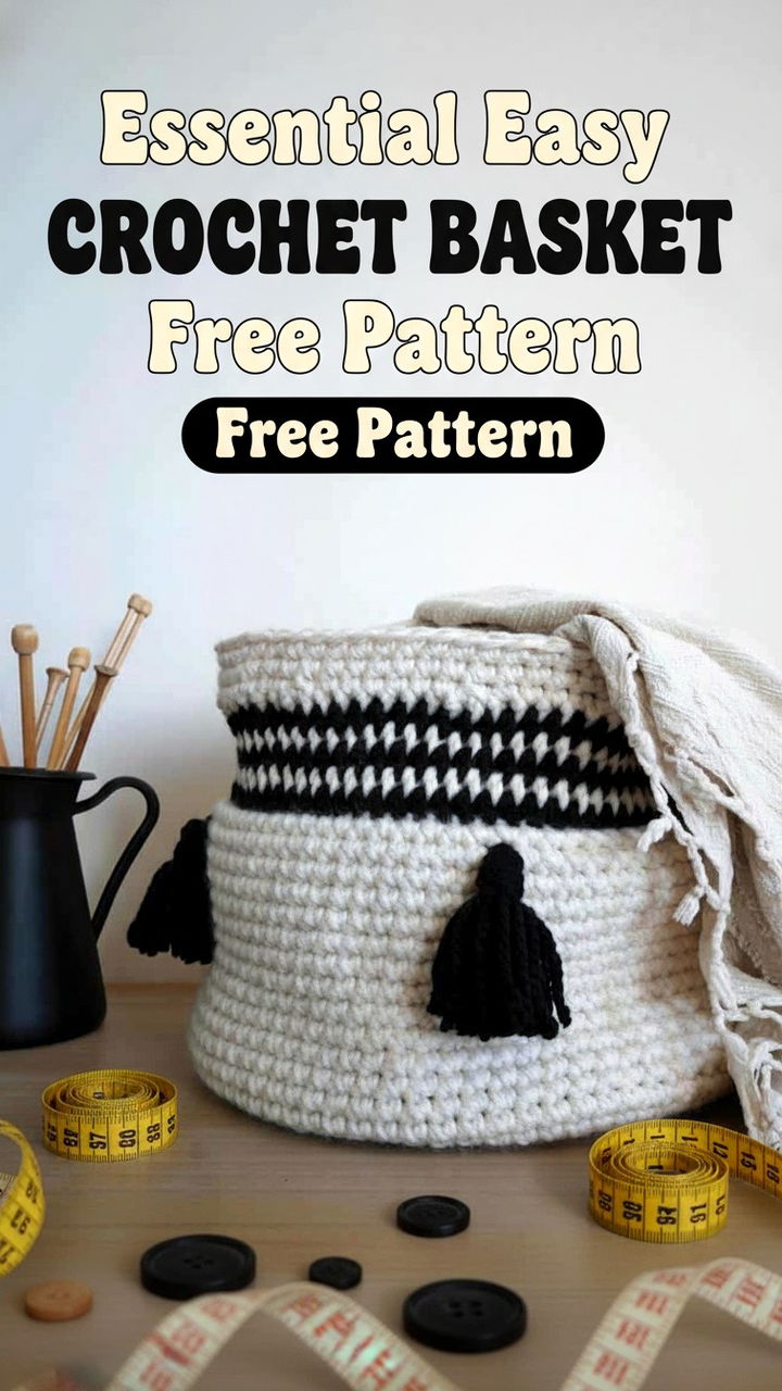 Essential Easy Crochet Basket Free Pattern