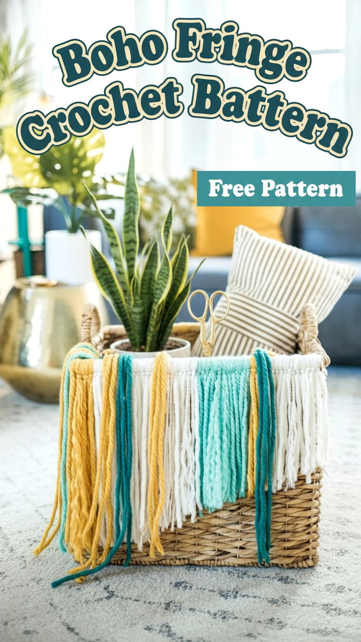 How to Create a DIY Boho Fringe Crochet Basket Step by Step