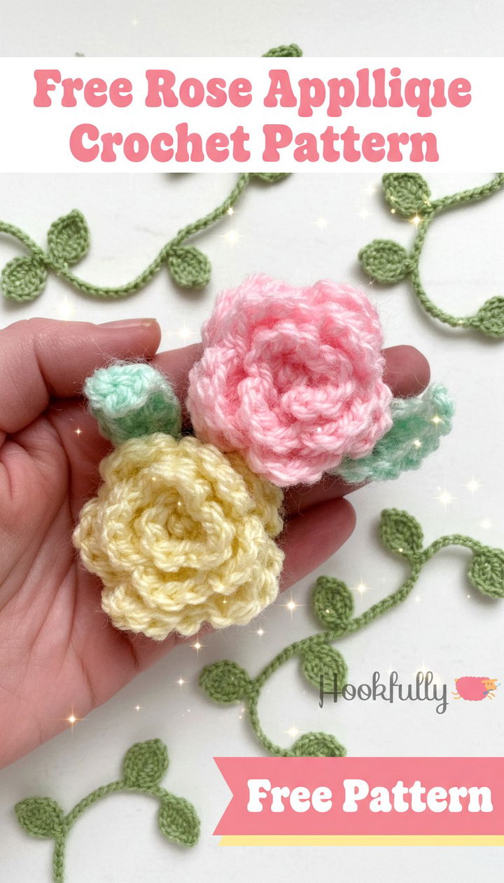 Transform Your Projects with the Free Rose Applique Crochet Pattern