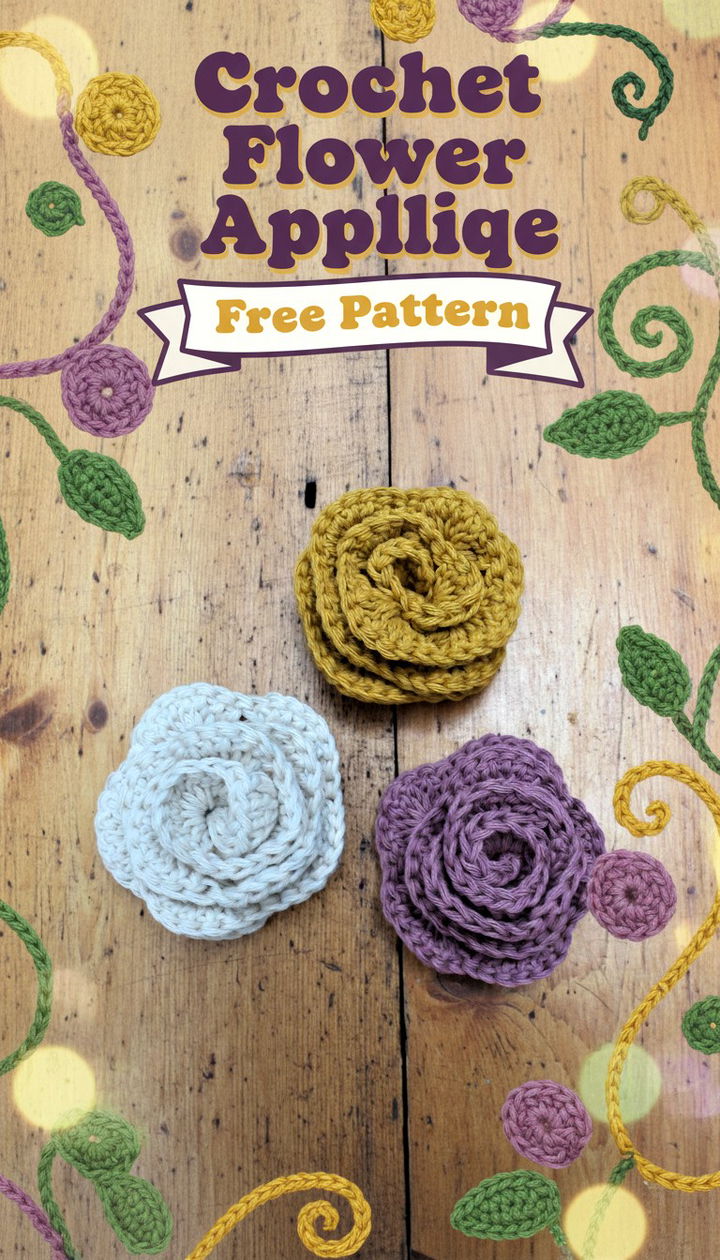 Crochet Flower Applique Free Pattern
