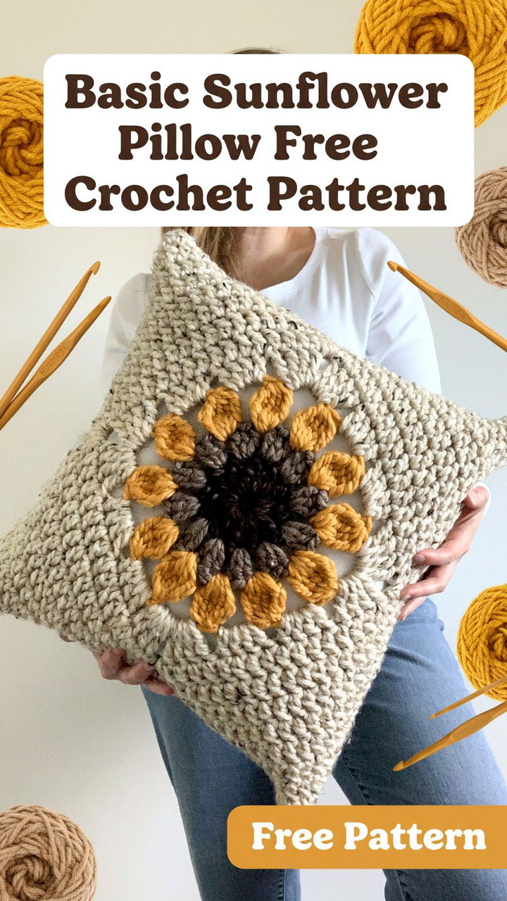 Essential Basic Sunflower Pillow Crochet Guide