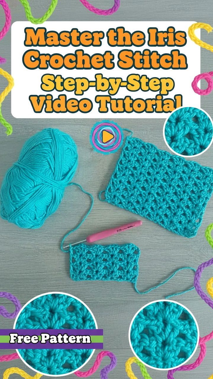 Master the Elegant Iris Crochet Stitch with Video Guidance