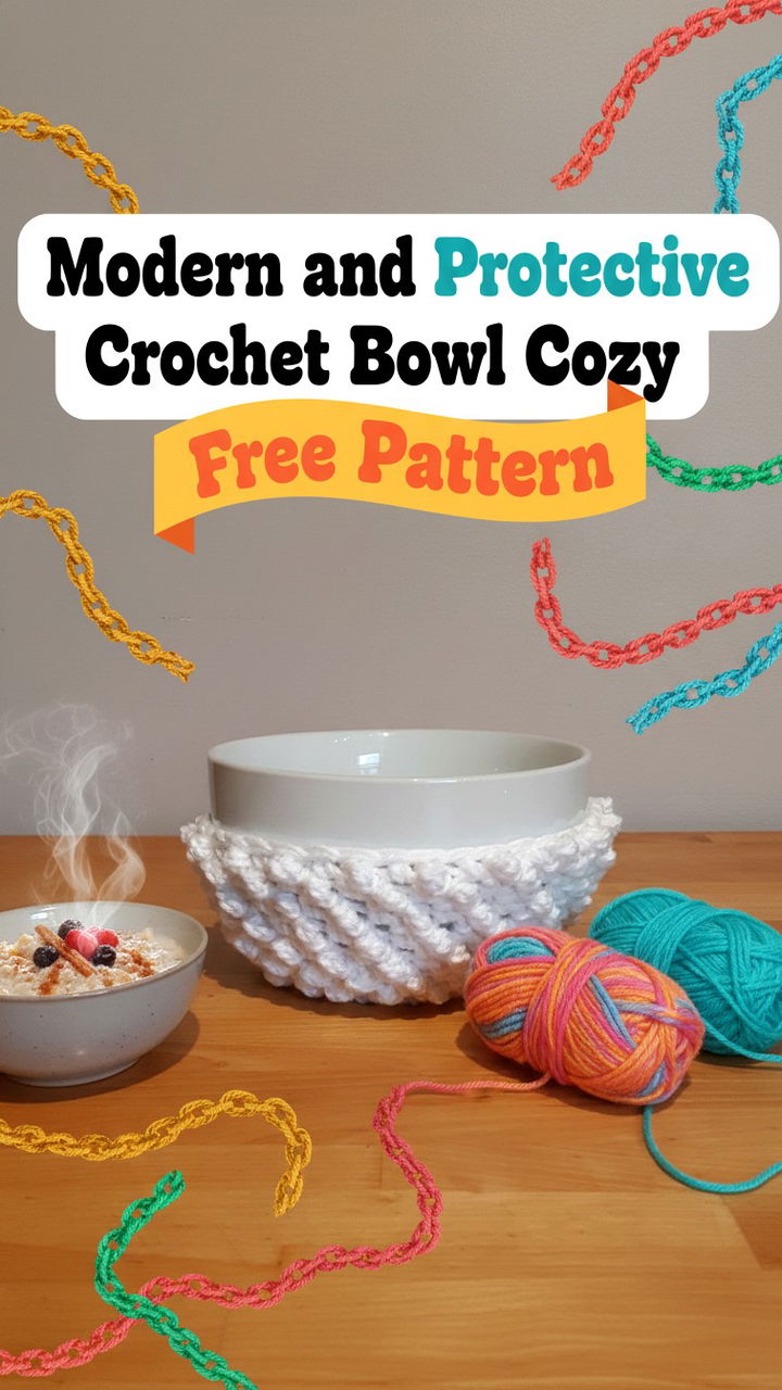 Modern and Protective Crochet Bowl Cozy Free Pattern