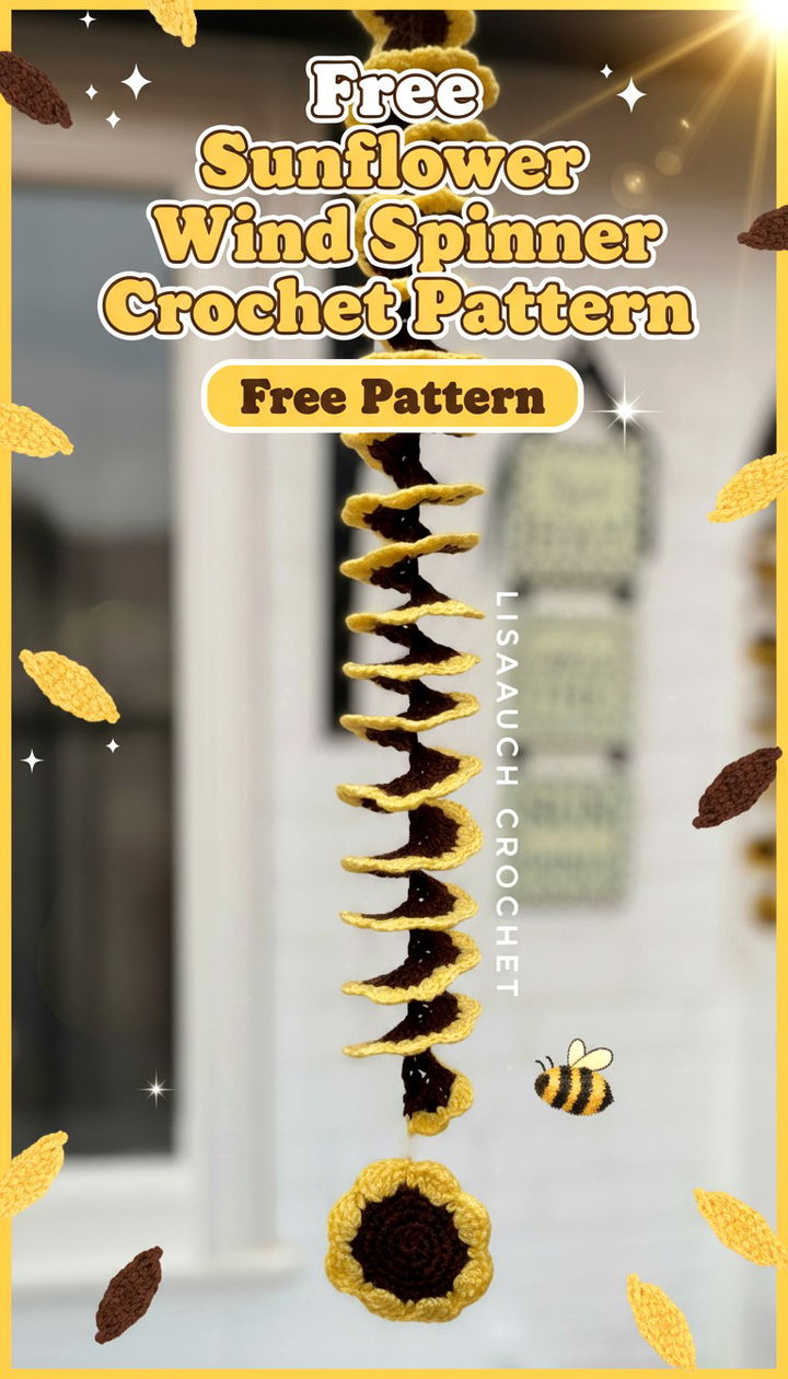 Brighten Your Garden with This Free Sunflower Wind Spinner Crochet Pattern