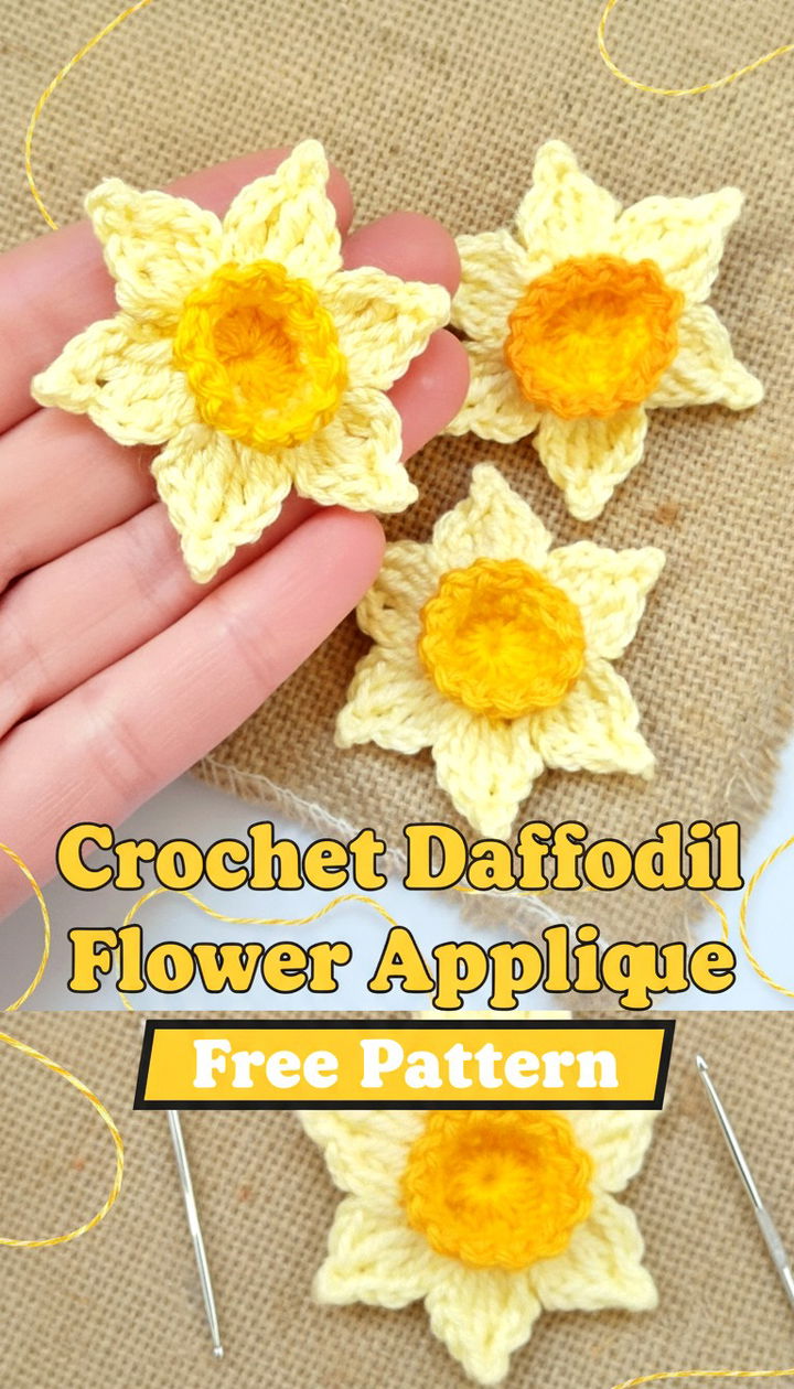 Brighten Your Projects with a Crochet Daffodil Flower Applique