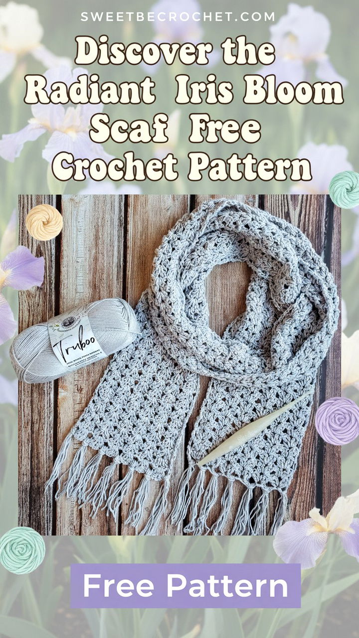 Discover the Radiant Iris Bloom Scarf Free Crochet Pattern