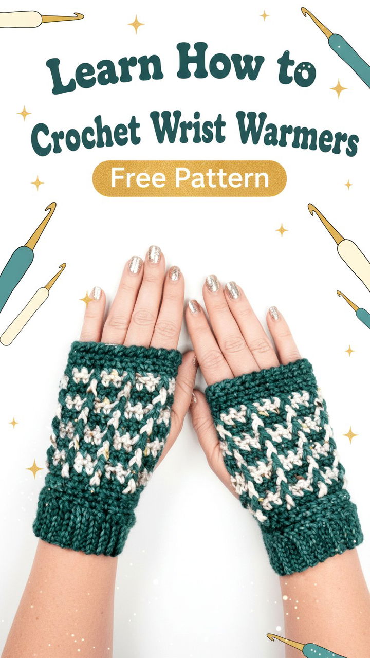 Learn How to Crochet Wrist Warmers Free Pattern