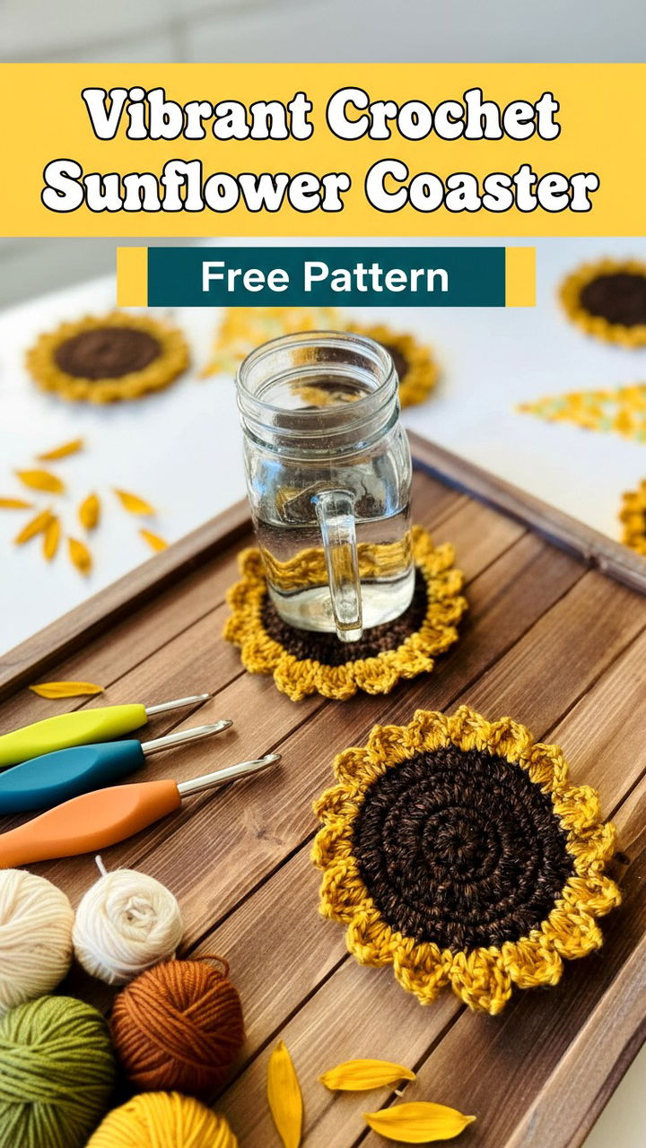 Master the Art of Crafting Crochet Sunflower Coasters