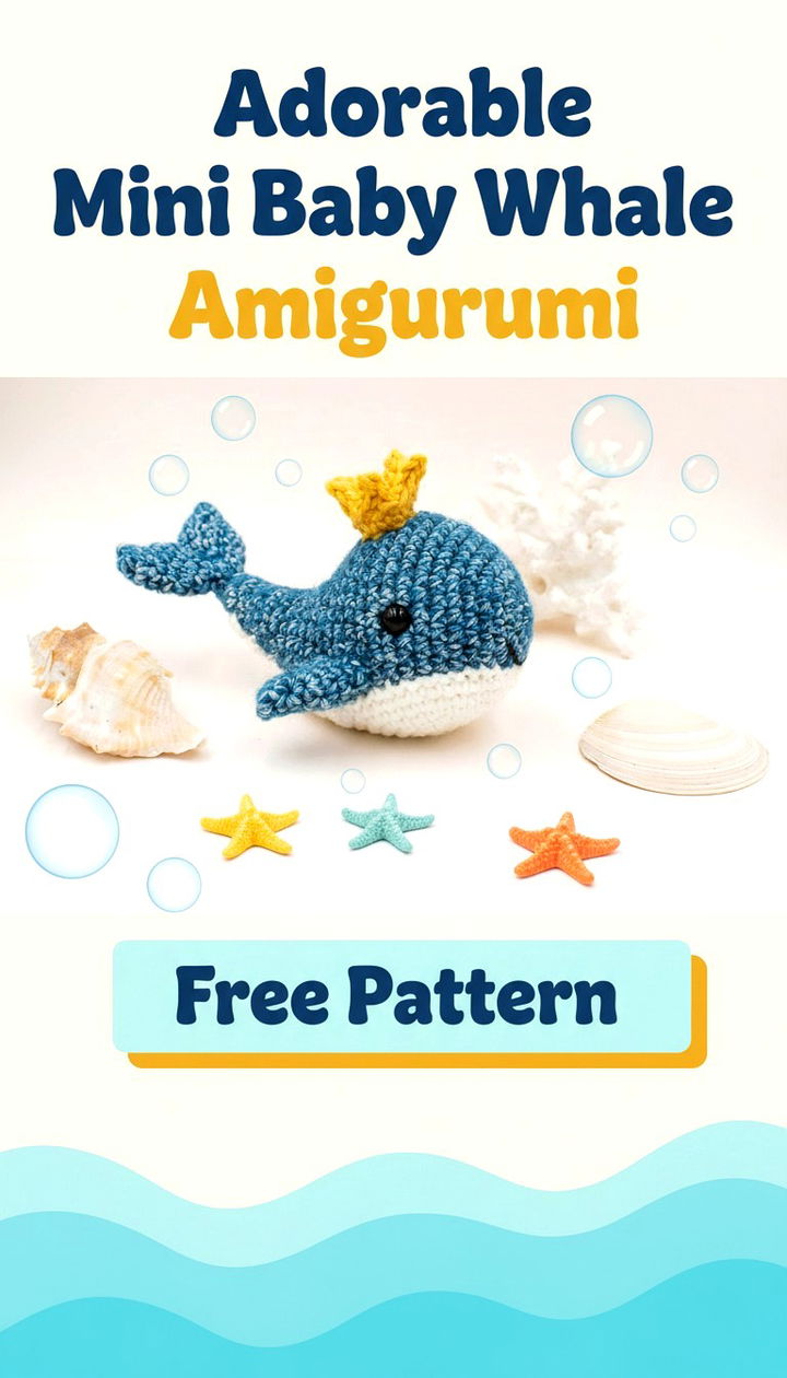 Adorable Mini Baby Whale Amigurumi Free Crochet Pattern