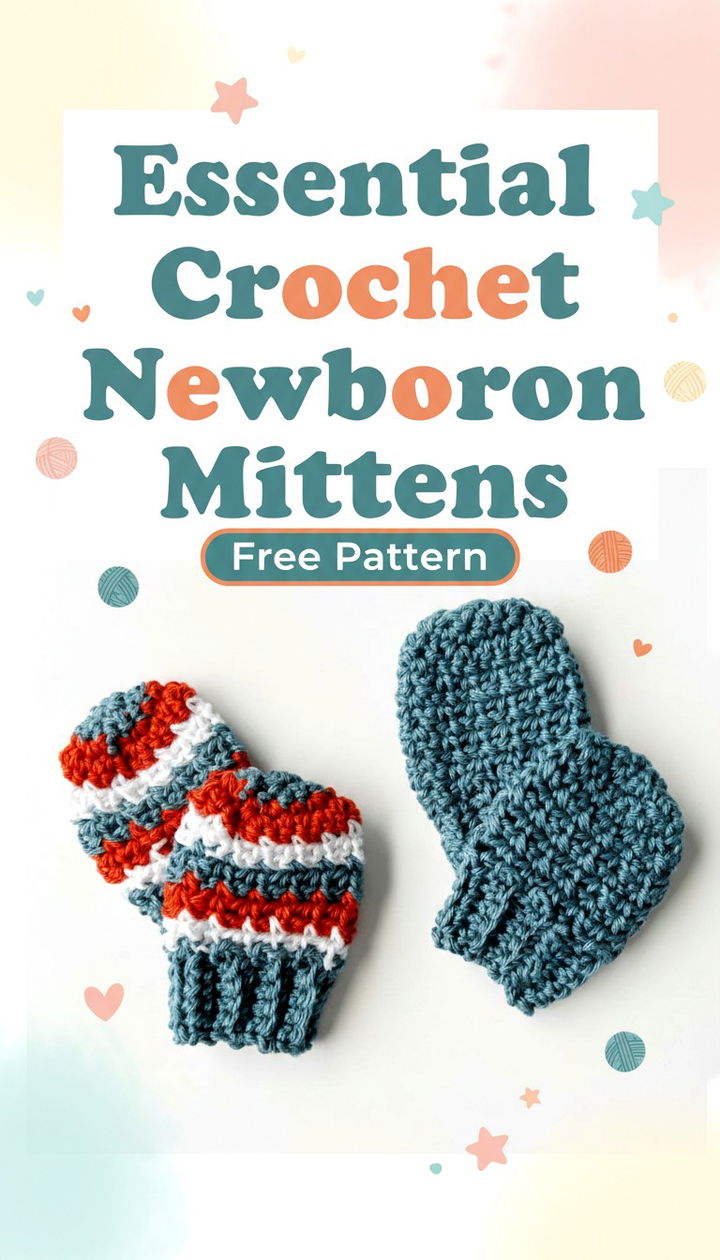 Essential Crochet Newborn Mittens Free Beginner Pattern