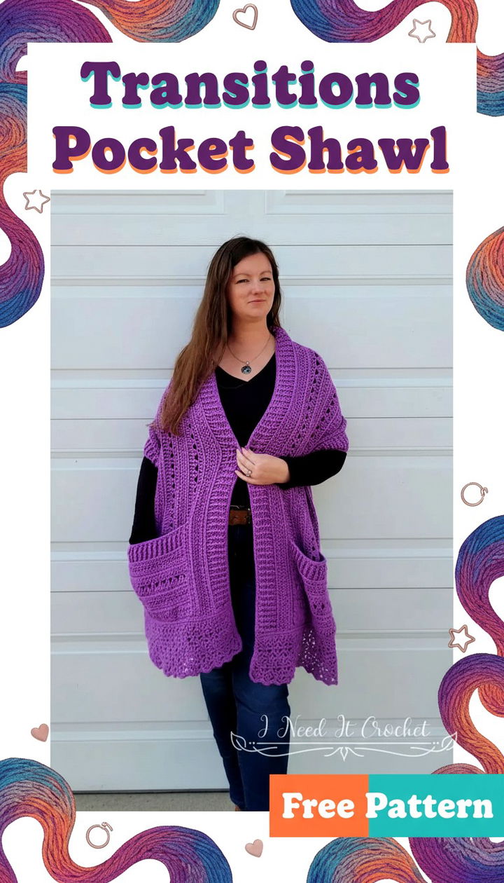 Master Color Play with the Transitions Pocket Shawl Crochet Pattern