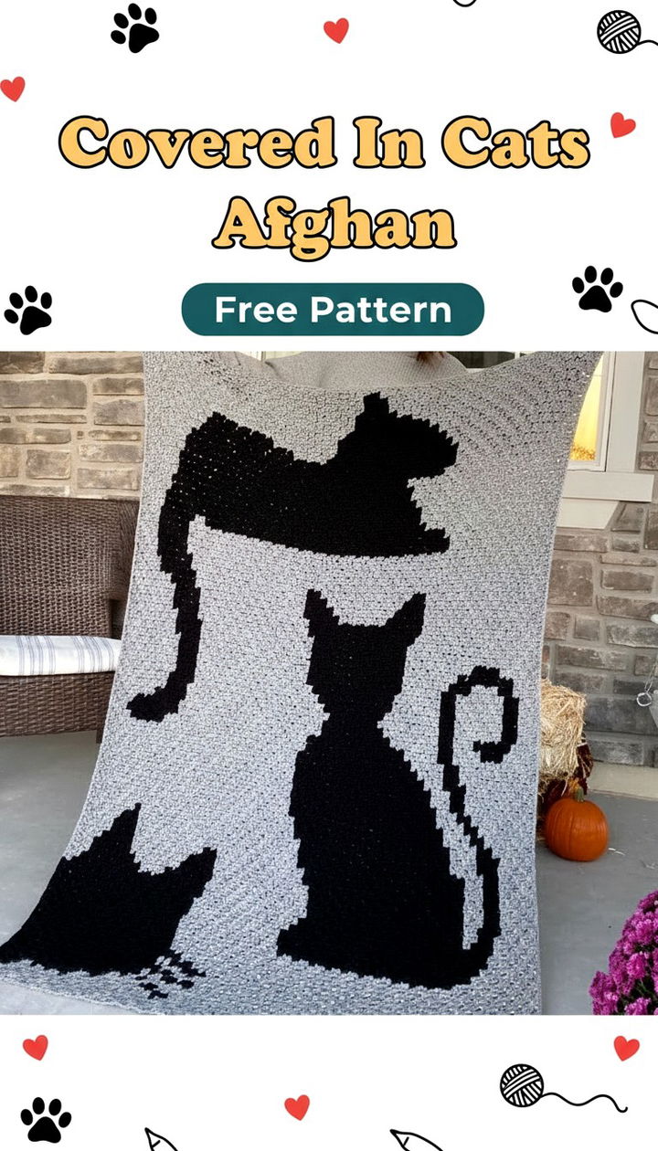 Master the Covered In Cats Afghan Free Crochet Pattern