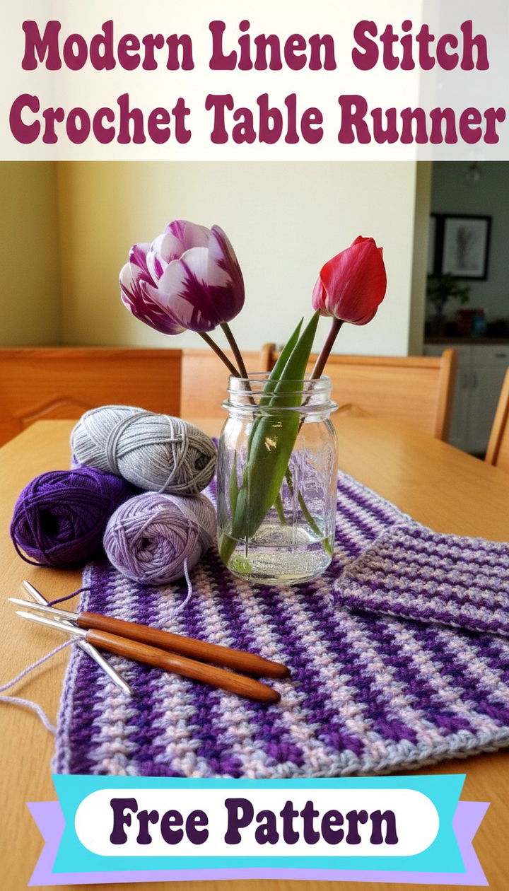 Master the Linen Stitch Crochet Table Runner