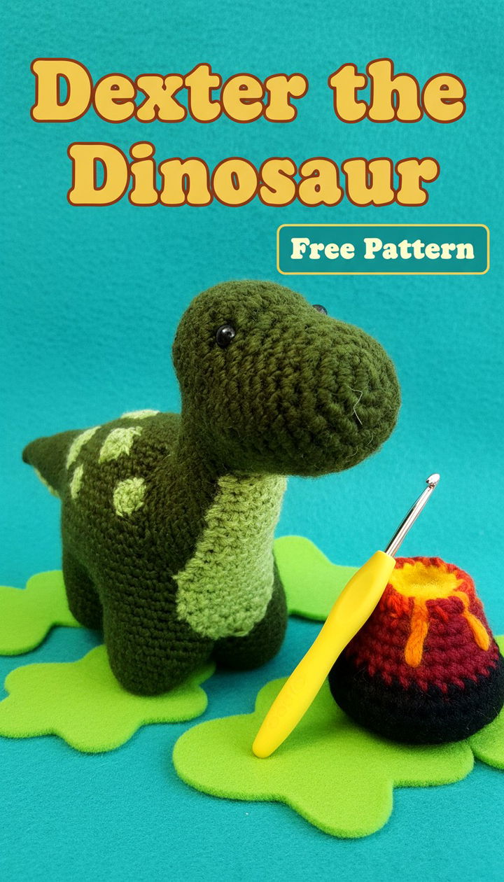 Meet Dexter the Dinosaur Your New Favorite Free Amigurumi Pattern