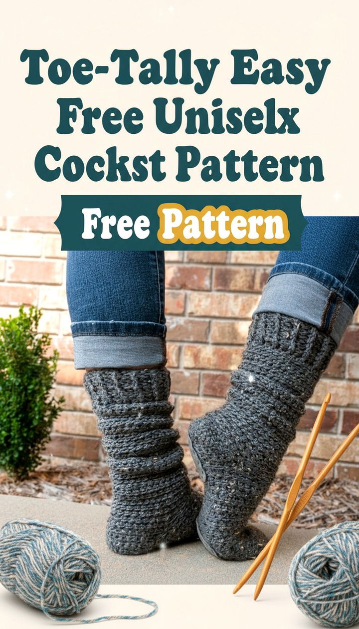 Toe Tally Easy Crochet Socks Free Unisex Crochet Pattern