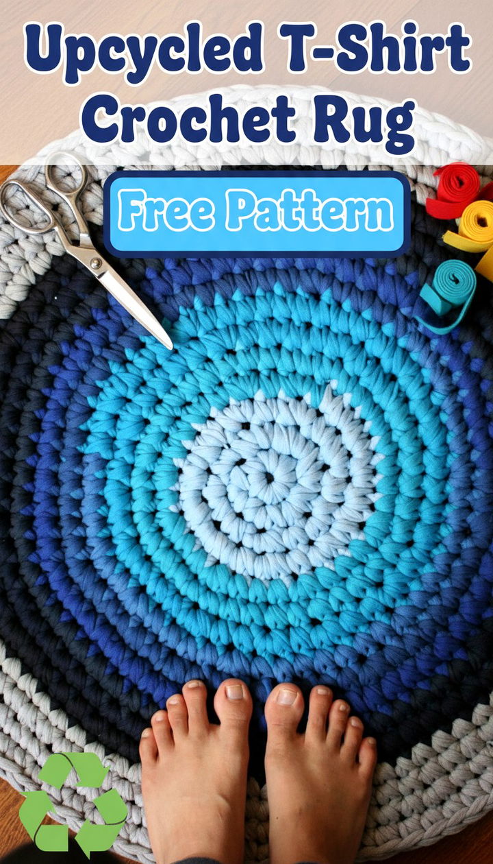 Eco Friendly Crochet Rug From Repurposed T Shirts