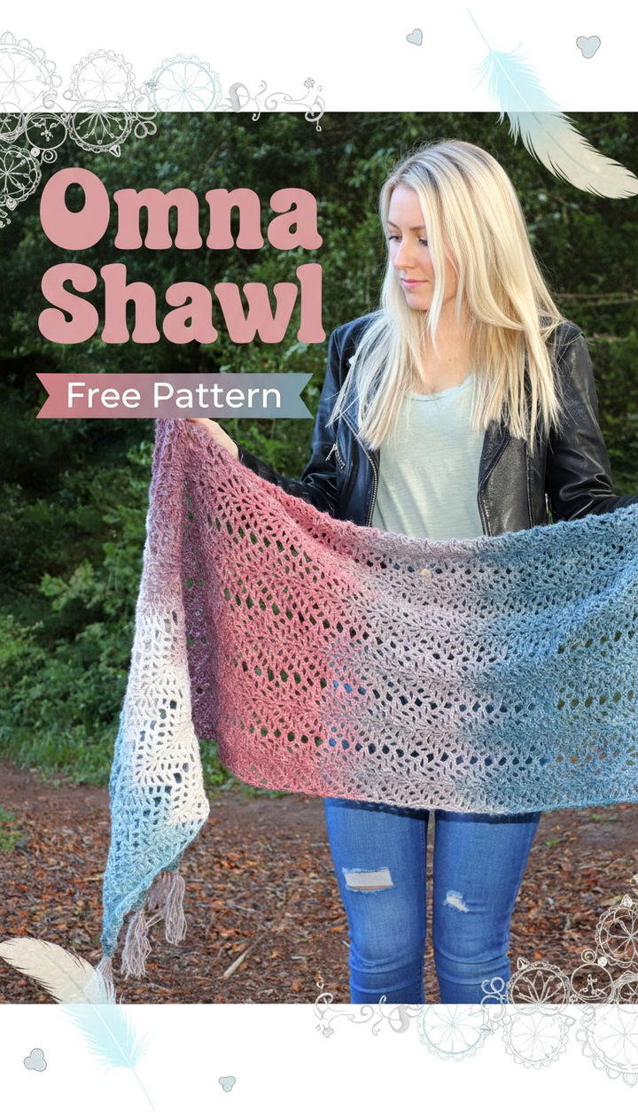 Elegant Omna Shawl Free Crochet Pattern
