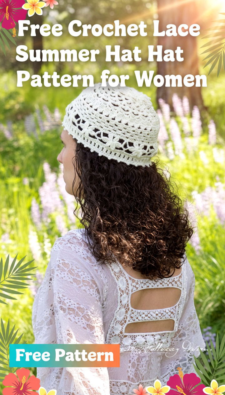 Free Crochet Lace Summer Hat Pattern for Women