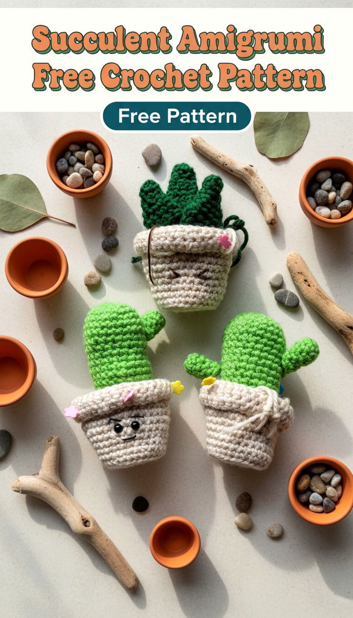 Handcrafted Succulent Amigurumi Free Crochet Pattern