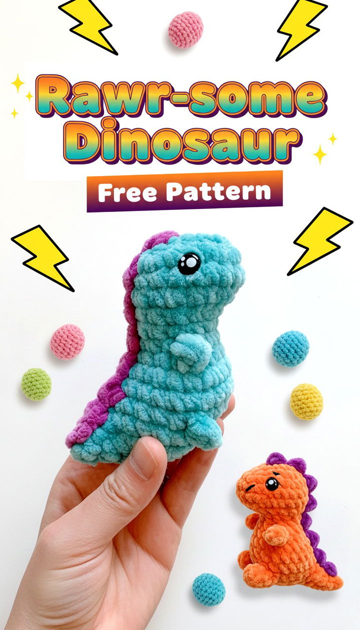 Master the Art of Efficiency with Tiny Rex the Pocket Dino No Sew Amigurumi Dinosaur