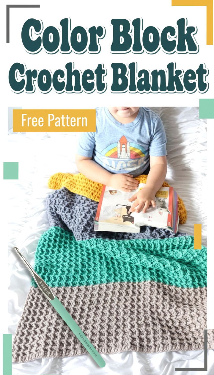 Master the Modern Color Block Crochet Blanket Free Pattern
