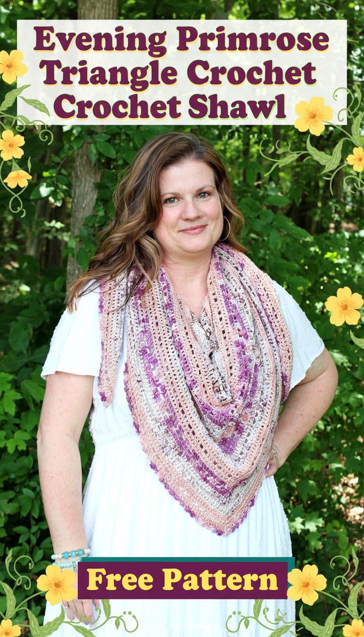 Radiate Elegance with the Evening Primrose Triangle Crochet Shawl