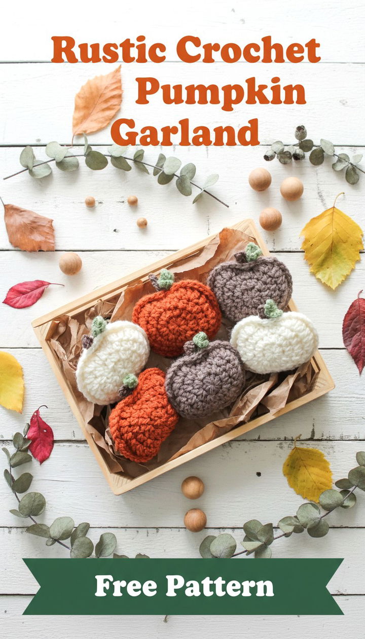 Rustic Crochet Pumpkin Garland Free Crochet Pattern for Autumn
