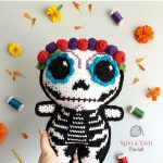Vibrant Sugar Skull Amigurumi Free Crochet Pattern