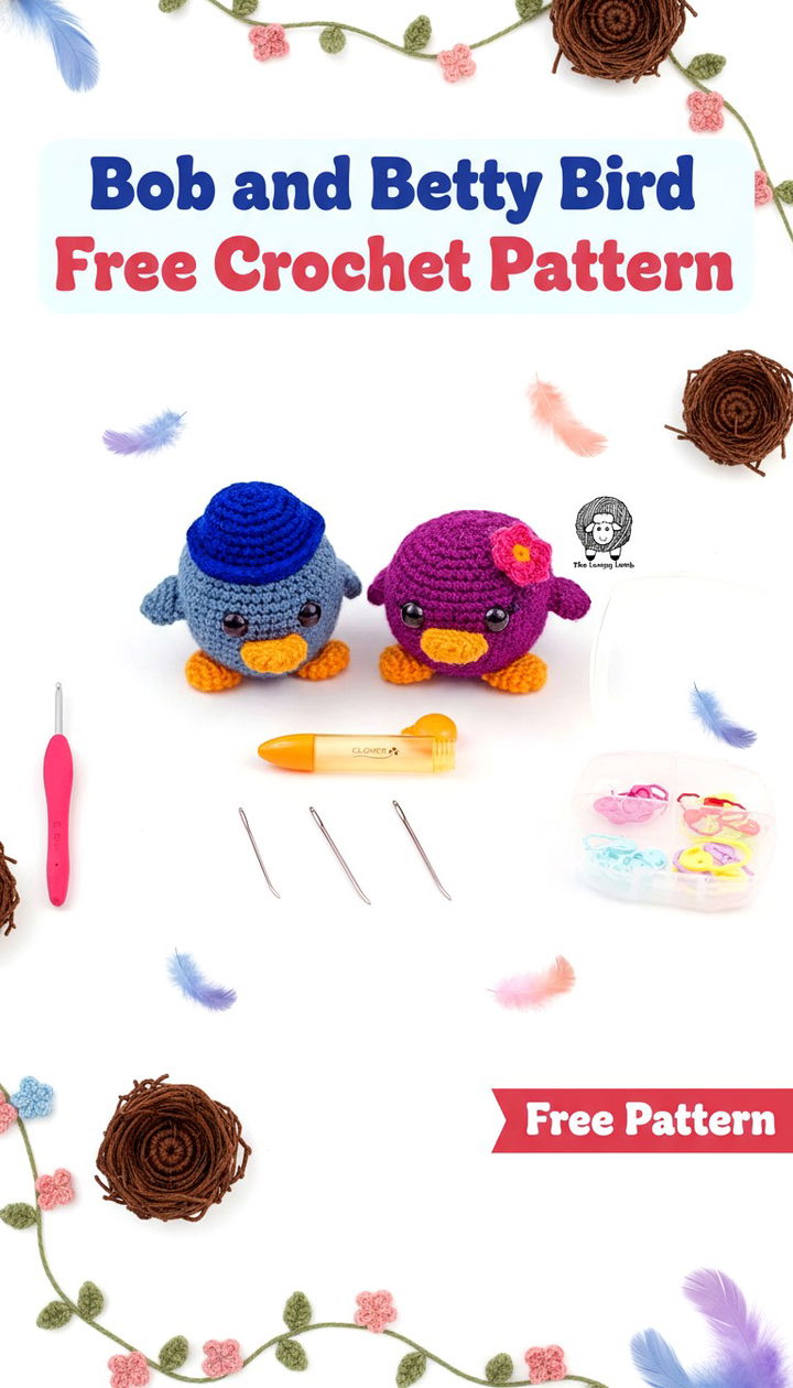 Whimsical Bob and Betty Bird Free Crochet Pattern