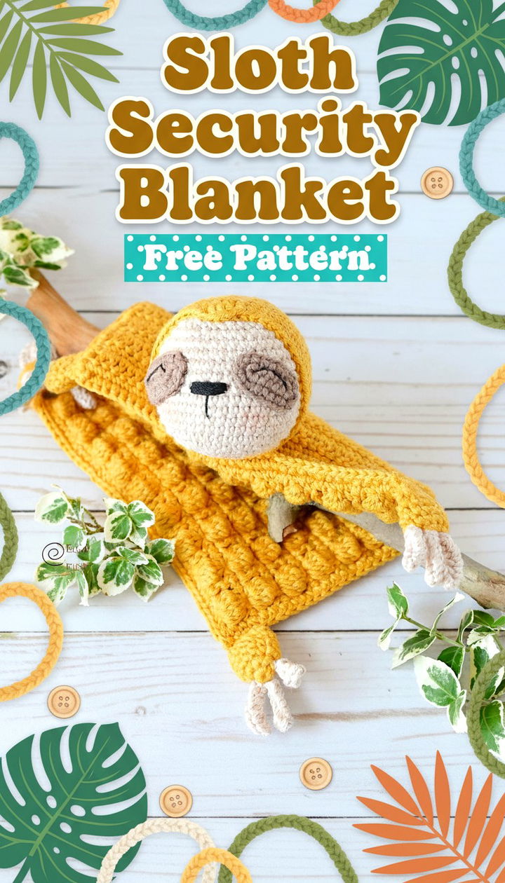 Adorable Sloth Security Blanket Free Crochet Pattern