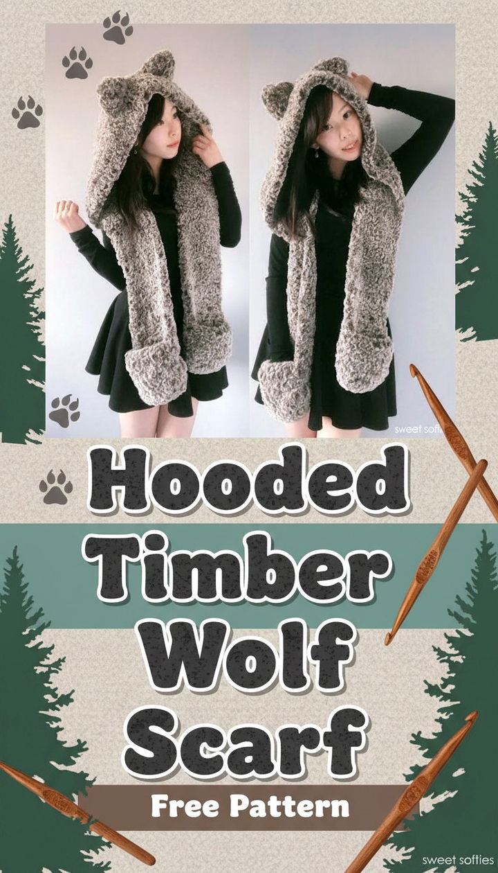 Master the Hooded Timber Wolf Scarf Crochet Pattern