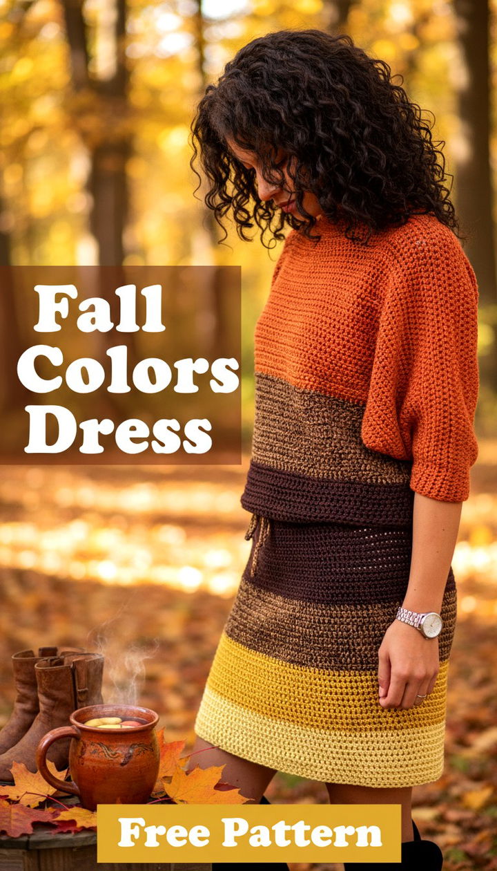 Fall Colors Dress Free Crochet Pattern