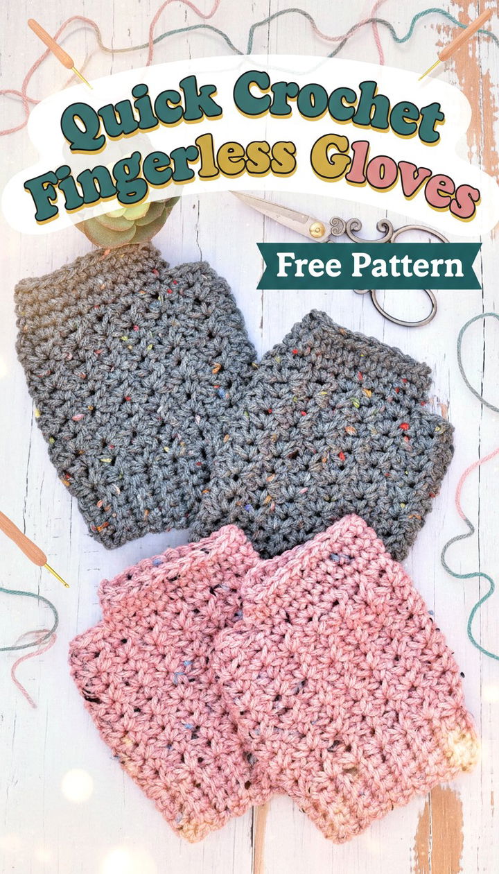 Quick and Stylish Free Crochet Fingerless Gloves Pattern