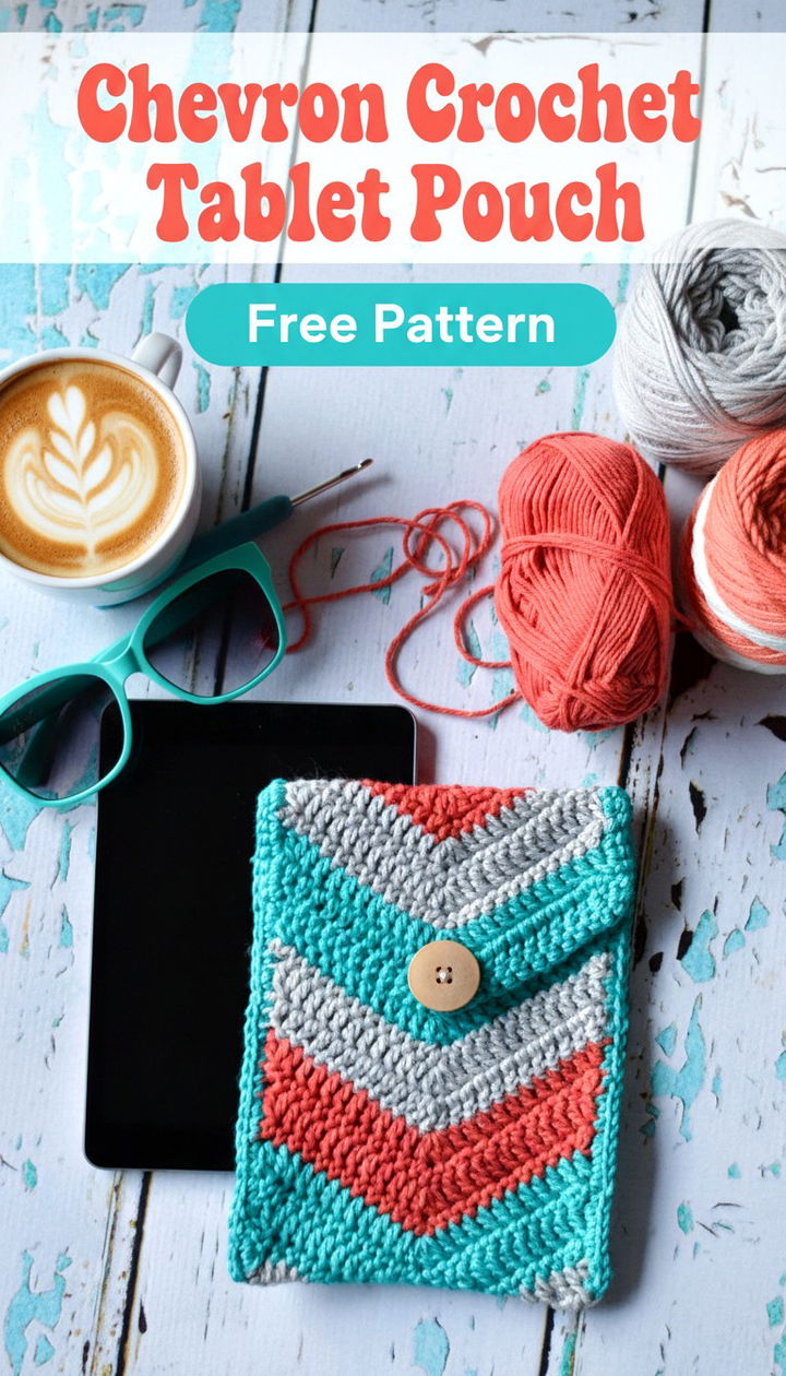 Bold & Modern The Chevron Crochet Tablet Pouch