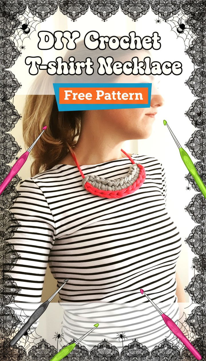 DIY Crochet T shirt Necklace