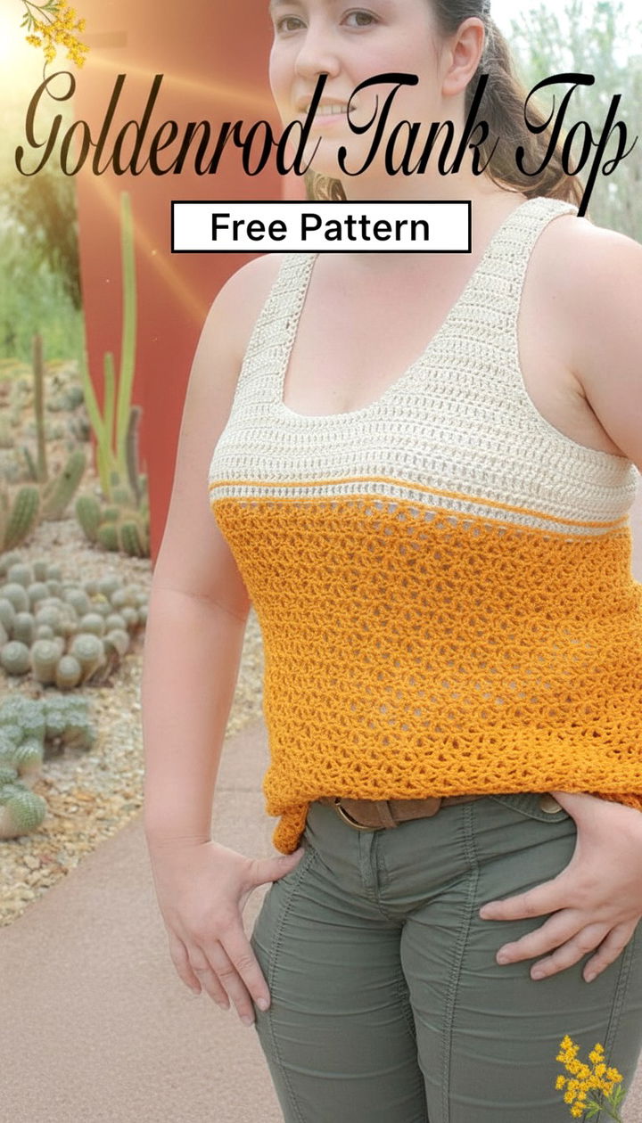 Radiant Style with the Goldenrod Tank Top Free Crochet Pattern