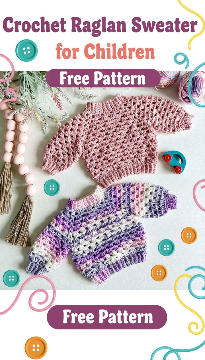 Stylish and Comfortable Crochet Raglan Sweater for Children
