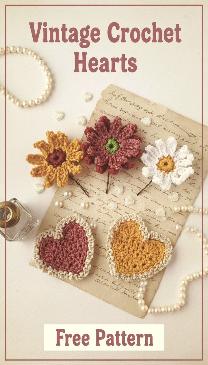 Timeless Charm Vintage Crochet Hearts Free Pattern