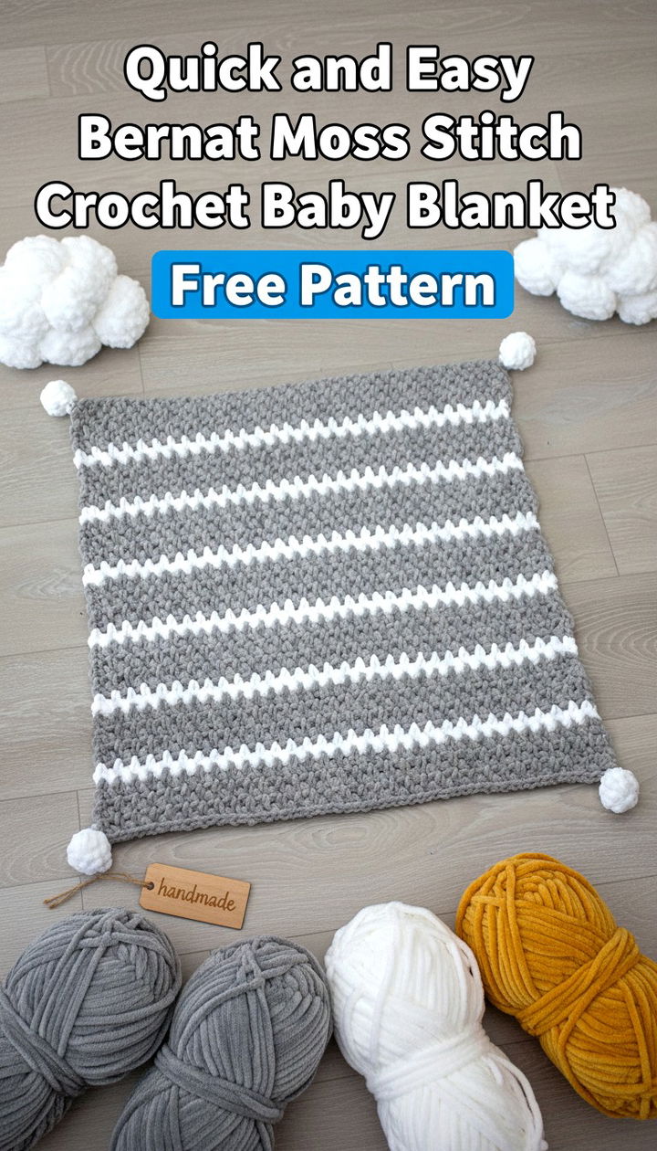 Ultimate Quick and Easy Bernat Moss Stitch Baby Blanket Guide