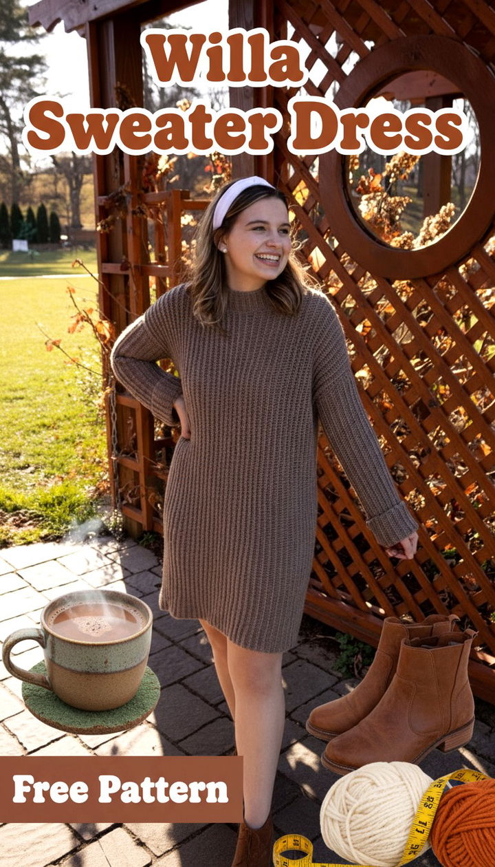Willa Sweater Dress Free Crochet Pattern