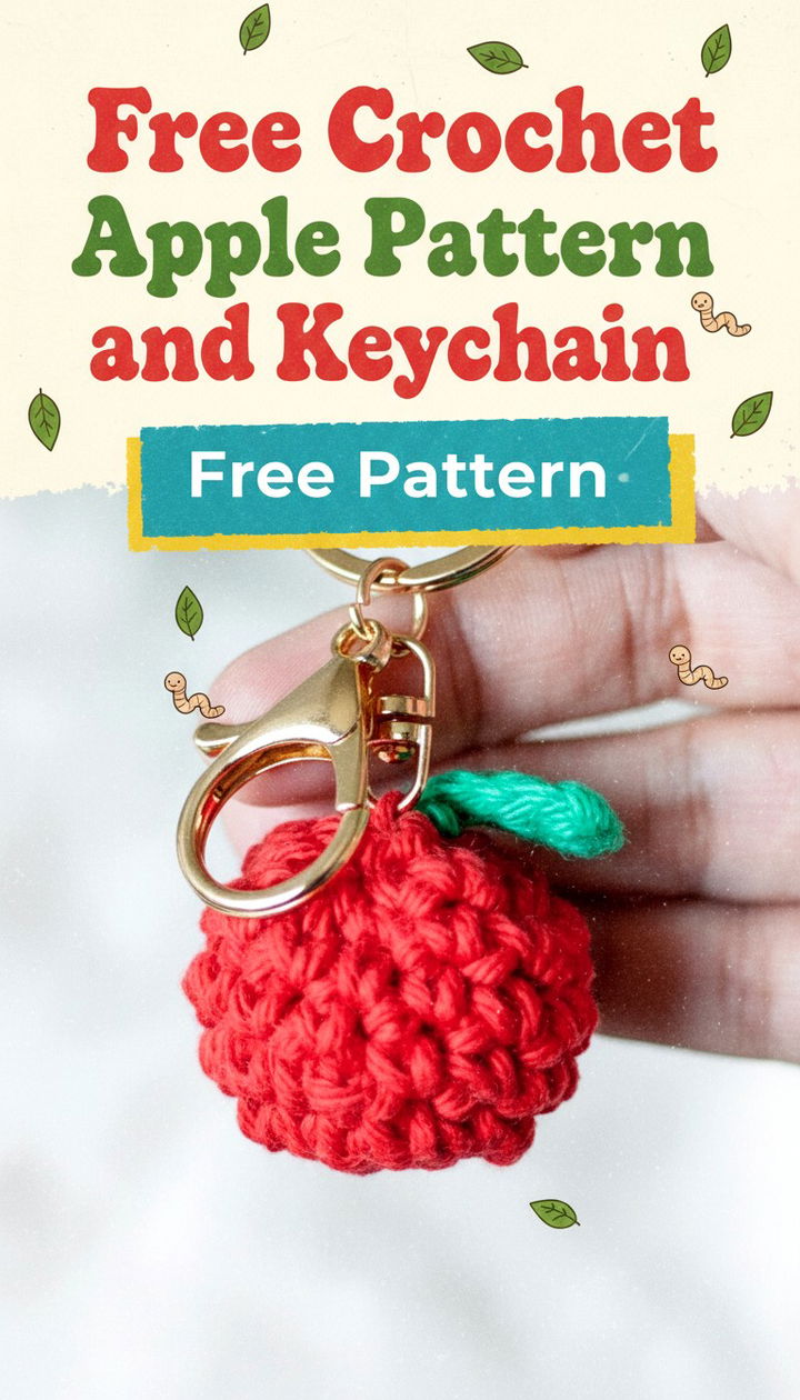 Brighten Your Day with This Free Crochet Apple Pattern and Keychain
