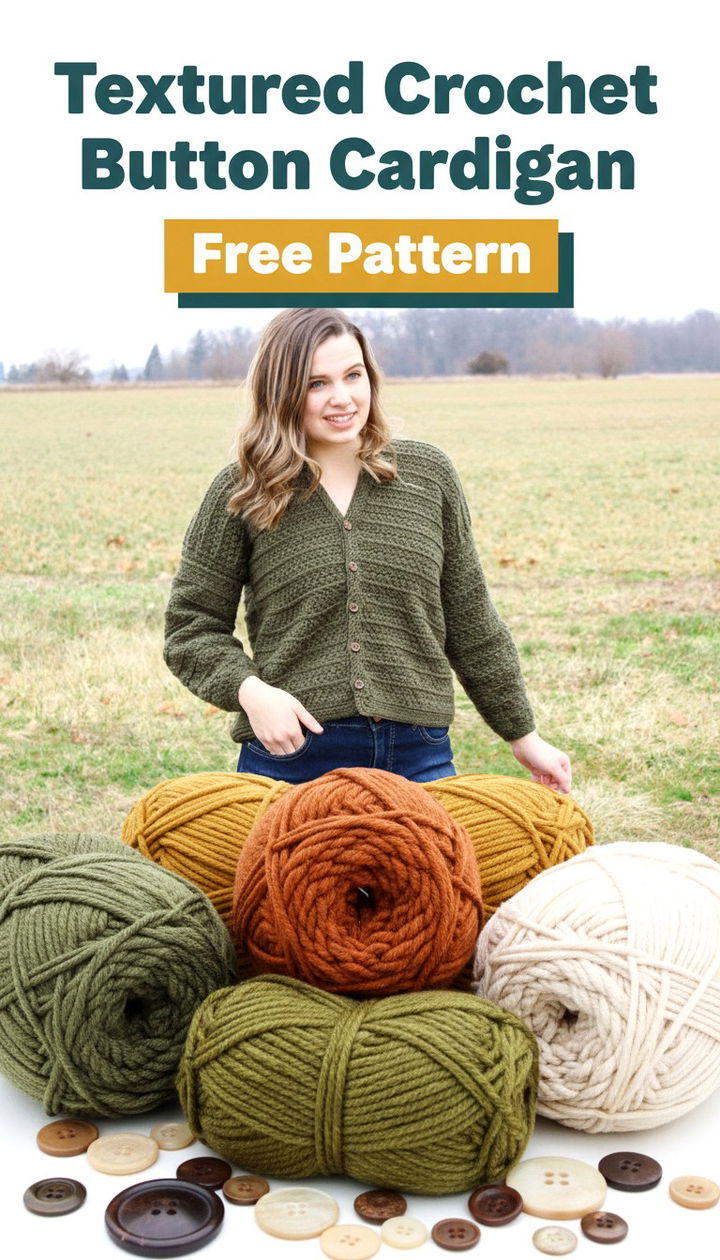 Master the Art of the Textured Crochet Button Cardigan