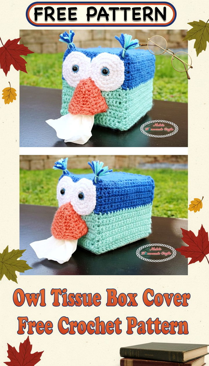 Owl Tissue Box Cover Free Crochet Pattern