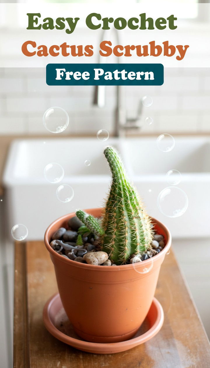 Quick and Easy Beginner Crochet Cactus Scrubby Pattern